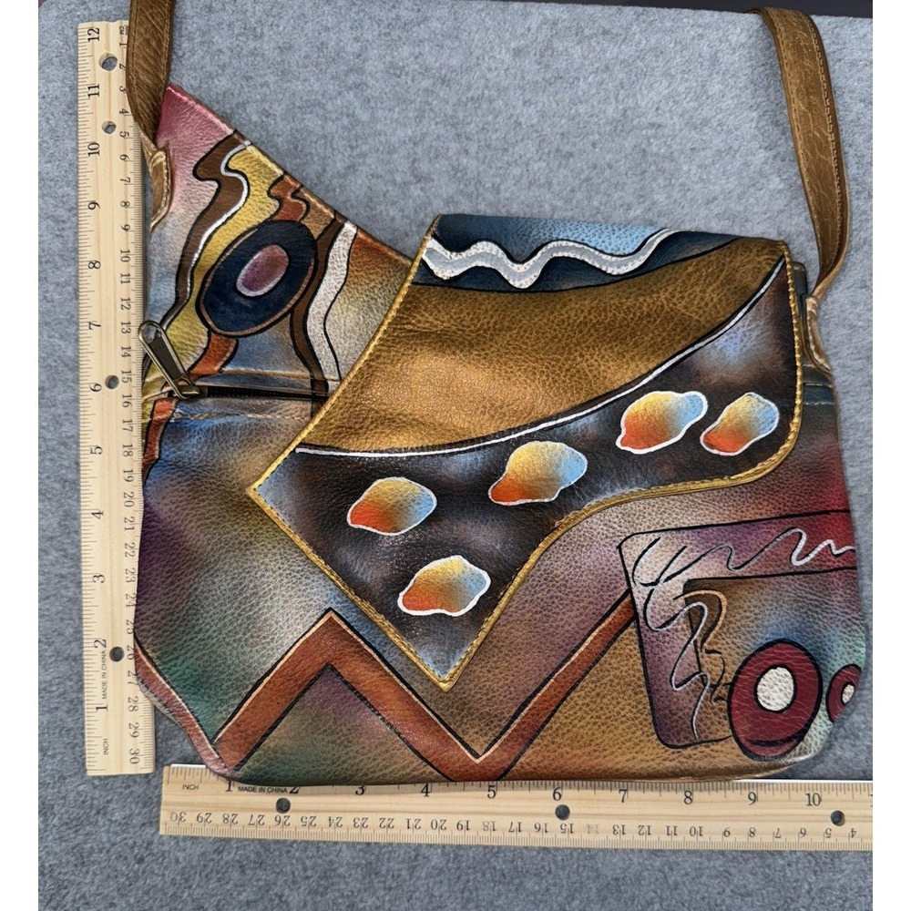 Anuschka Hand Painted Genuine Leather Abstract‎ Art Crossbody Shoulder Bag Purse - Picture 16 of 16